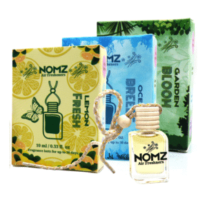 Pack of 3 NOMZ car air freshner - Lemon - Aqua -Garden