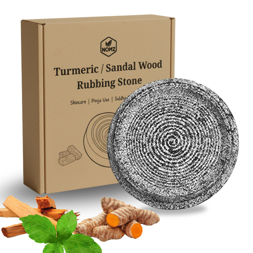 Turmeric and Sandal wood rubbing stone product overview