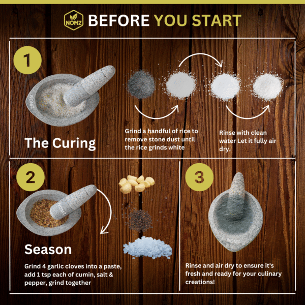 kalvam-mortar-pestle-big-size-boat-shape-curing-guide NOMZ kalvam stone-mortar pestle curing instruction