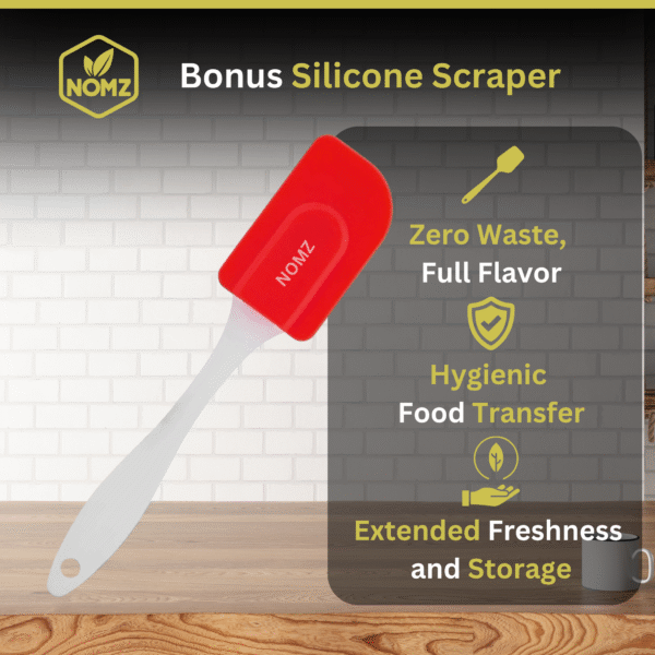 kalvam-mortar-pestle-big-size-with-silicone-spatula NOMZ kalvam stone-mortar pestle with scilicone spatula for scraping the grounded ingredients