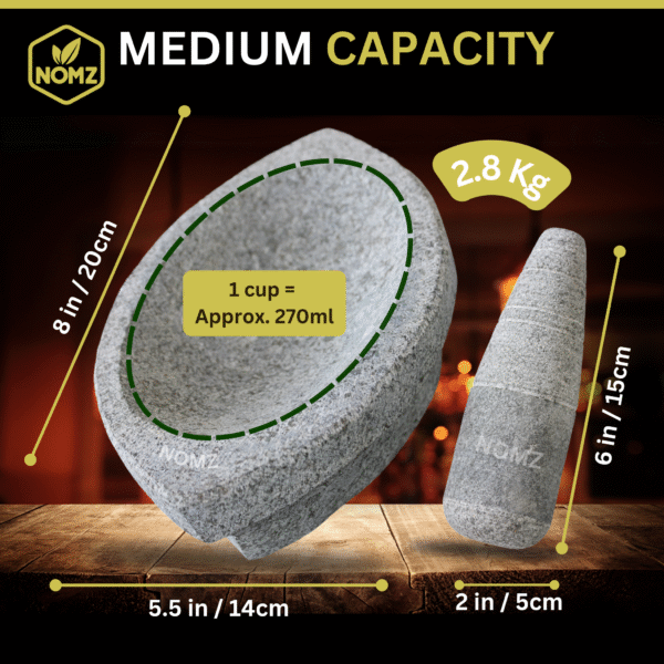 kalvam-mortar-pestle-medium-size-boat-shape-product-additional-information NOMZ kalvam boat shape stone-mortar pestle medium size overview