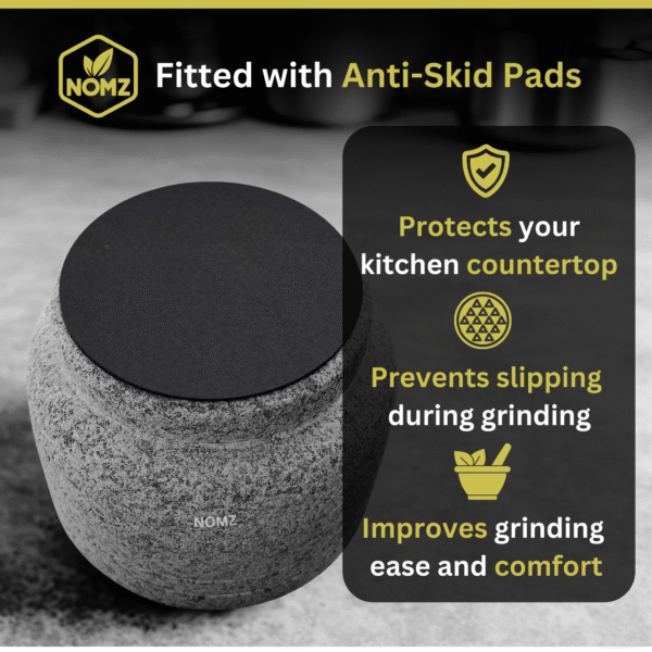 NOMZ Mortar and Pestle with anti-slip pad